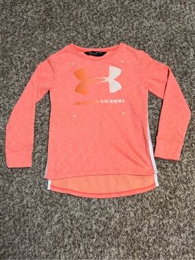 Under Armour Coral Girls' Long Sleeve Logo Tee